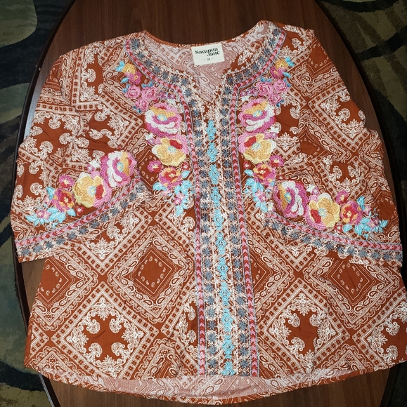 Savanna Jane Tops - Savanna Jane Embroidered Tunic SZ 2X